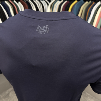 İthal Hermes T-shirt  Kırışmayan Kumaş (15054-Lacivert)