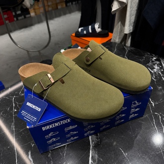 Birkenstock Yeni Sezon Boston Süet Terlik (Haki)