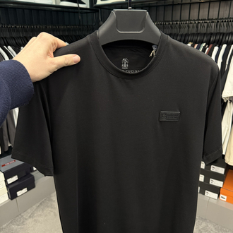 İthal Brunello Cucınelli T-shirt Kırışmayan Kumaş (9450-Siyah)