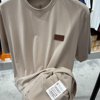 İthal Brunello Cucınelli T-shirt Kırışmayan Kumaş (9450-Vizon)