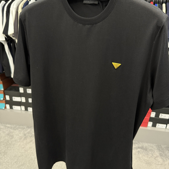 İthal Prada Gold Logo T-shirt Kırışmayan Kumaş (9426-Siyah)