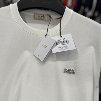 İthal Hermes T-shirt Kırışmayan Kumaş (9420-Beyaz)