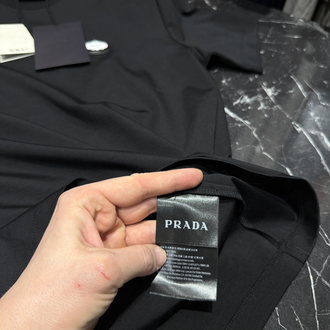 İthal Prada T-shirt Kırışmayan Kumaş (9430-Siyah)