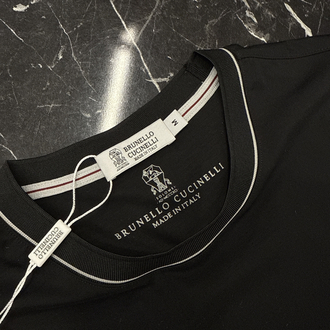 İthal Brunello Cucınelli T-shirt Kırışmayan Kumaş (7214-Siyah)