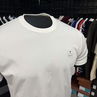 İthal Lora Piana T-shirt Kırışmayan Kumaş (9432-Beyaz)
