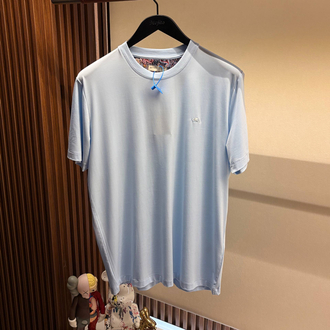 İthal Etro T-shirt Kırışmayan Kumaş (9438-Buz mavisi)