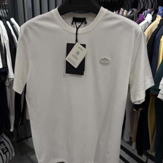 İthal Prada T-shirt Kırışmayan Kumaş (9430-Beyaz)