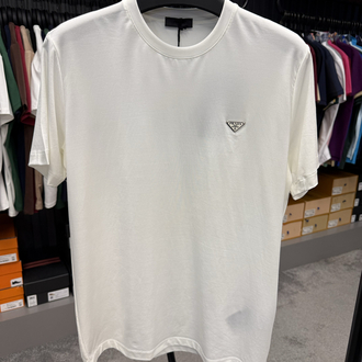 İthal Prada T-shirt Kırışmayan Kumaş (9460-Beyaz)