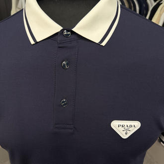 İthal Prada Polo Yaka  Kırışmayan Kumaş (10088-Lacivert)
