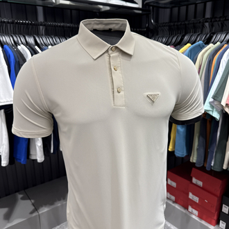 İthal Prada Polo Yaka  Kırışmayan Kumaş (10072-Bej)