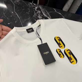 İthal Fendi T-shirt Kırışmayan Kumaş (9447-Beyaz)