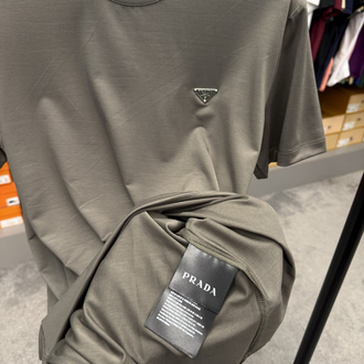 İthal Prada T-shirt Kırışmayan Kumaş (9460-Haki)