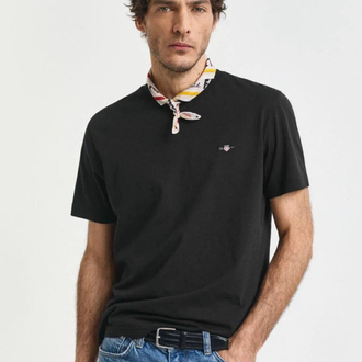 Modal Kırışmayan Kumaş T-shirt  (15048-Siyah)