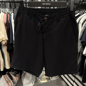 İthal Zegna  Ham Keten Şort (6141-Siyah)
