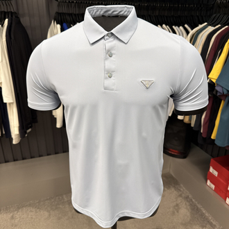 İthal Prada Polo Yaka  Kırışmayan Kumaş (10072-Bebe Mavisi)