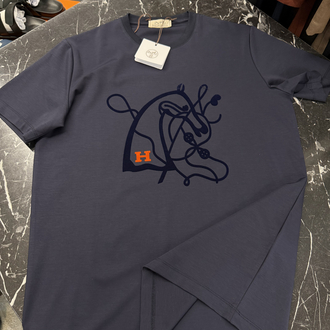 İthal Hermes T-shirt Kırışmayan Kumaş (9448-Lacivert)