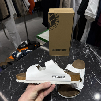 Birkenstock Arizona Deri Çift Toka (Beyaz)