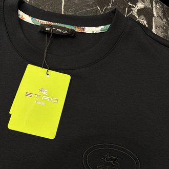 İthal Etro T-shirt Kırışmayan Kumaş (290001-Siyah)