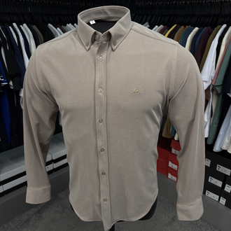 Burberry Yıkamalı Modal Kırışmayan Kumaş Gömlek (3914-Bej)