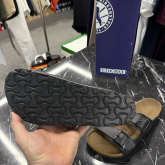Birkenstock Arizona Deri Çift Toka (Siyah)
