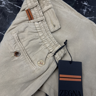 İthal Zegna Ham Keten Şort (6141-Koyu Bej)