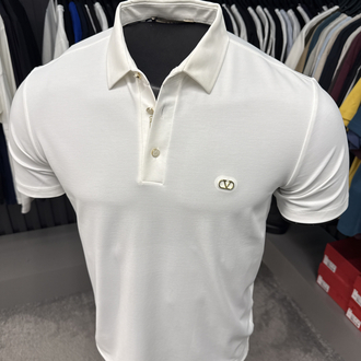 İthal Valentino Polo Yaka  Kırışmayan Kumaş (10067-Beyaz)