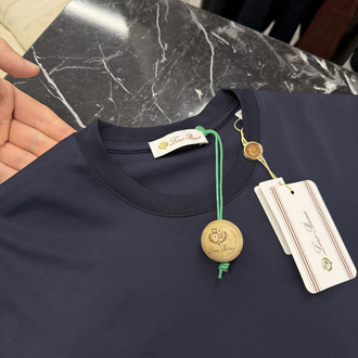 İthal Lora Piana T-shirt Kırışmayan Kumaş (9444-Lacivert)