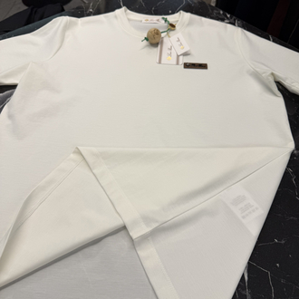 İthal Lora Piana T-shirt Kırışmayan Kumaş (9431-Beyaz)