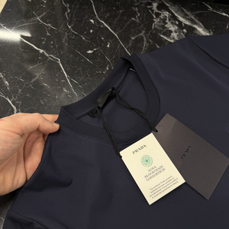 İthal Prada T-shirt Kırışmayan Kumaş (9434-Lacivert)