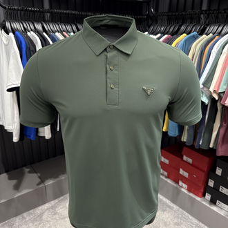 İthal Prada Polo Yaka  Kırışmayan Kumaş (10072-Çağla Yeşili)