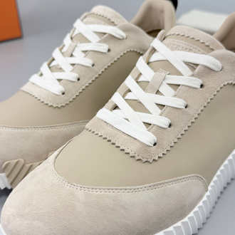 Hermes Bej Deri Sneakers (İTHAL ÜRÜN)