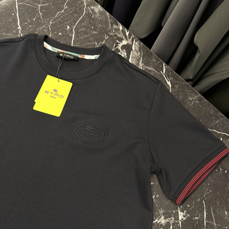 İthal Etro T-shirt Kırışmayan Kumaş (290001-Siyah)