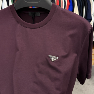 İthal Prada T-shirt Kırışmayan Kumaş (9460-Mürdüm)