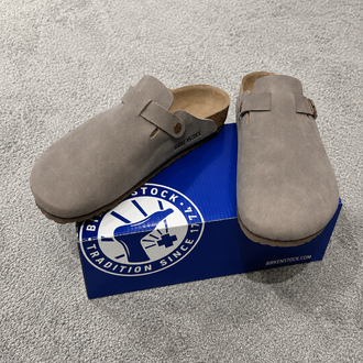 Birkenstock Yeni Sezon Boston Süet Terlik (Vizon)