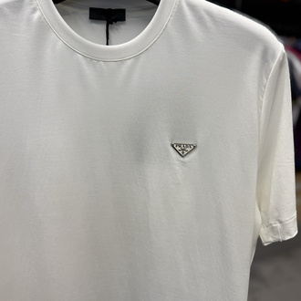 İthal Prada T-shirt Kırışmayan Kumaş (9460-Beyaz)