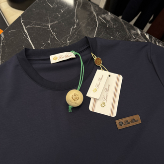 İthal Lora Piana T-shirt Kırışmayan Kumaş (9431-Lacivert)