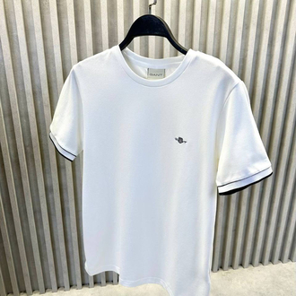 Kol Detaylı Pike Kumaş T-shirt (15019-Beyaz)