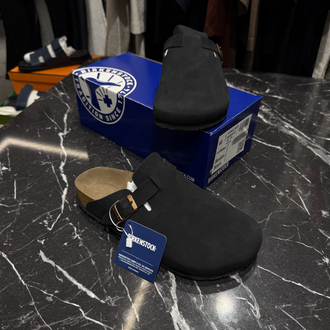 Birkenstock Yeni Sezon Boston Süet Terlik (Siyah)