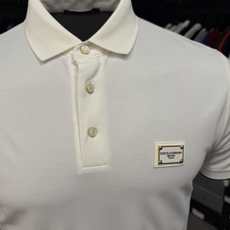 İthal Dolce Gabbana Polo Yaka Kırışmayan Kumaş (10081-Beyaz)