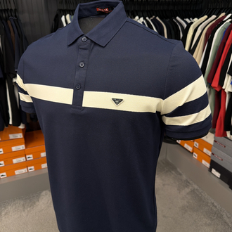 İthal Prada Polo Yaka Kırışmayan Kumaş (6956-Lacivert)