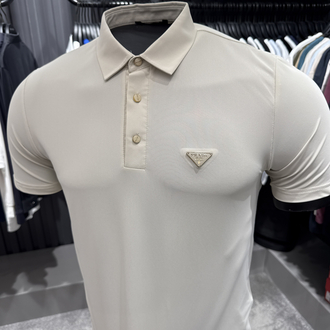 İthal Prada Polo Yaka  Kırışmayan Kumaş (10072-Bej)