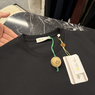 İthal Lora Piana T-shirt Kırışmayan Kumaş (9444-Siyah)