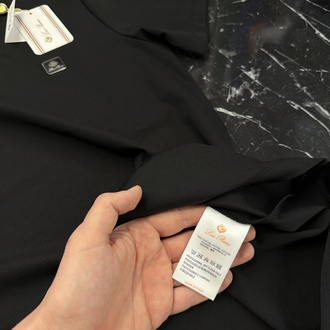 İthal Lora Piana T-shirt Kırışmayan Kumaş (9432-Siyah)