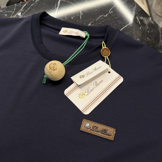 İthal Lora Piana T-shirt Kırışmayan Kumaş (9431-Lacivert)