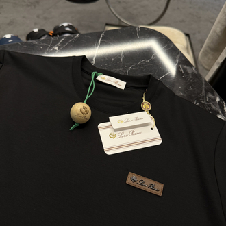 İthal Lora Piana T-shirt Kırışmayan Kumaş (9431-Siyah