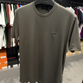 İthal Prada T-shirt Kırışmayan Kumaş (9460-Haki)
