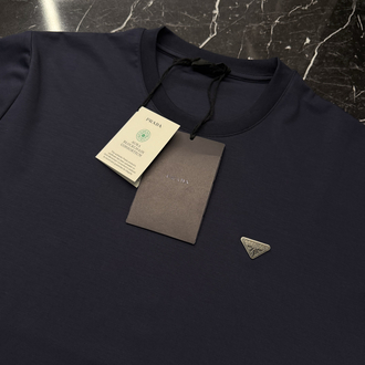 İthal Prada T-shirt Kırışmayan Kumaş (9434-Lacivert)