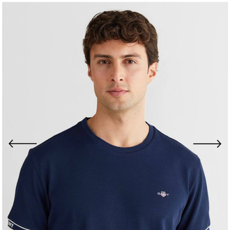 Kol Detaylı Pike Kumaş T-shirt (15019-Lacivert)