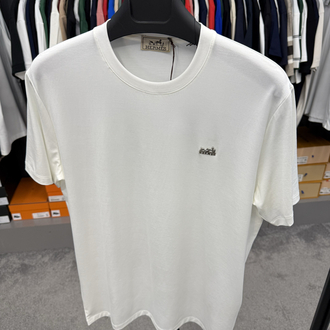İthal Hermes T-shirt Kırışmayan Kumaş (9420-Beyaz)