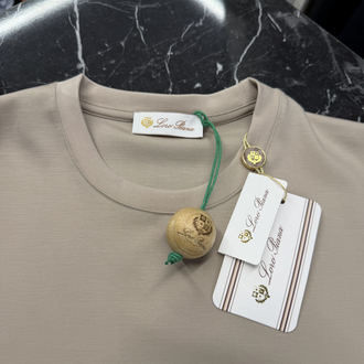 İthal Lora Piana T-shirt Kırışmayan Kumaş (9444-Bej)